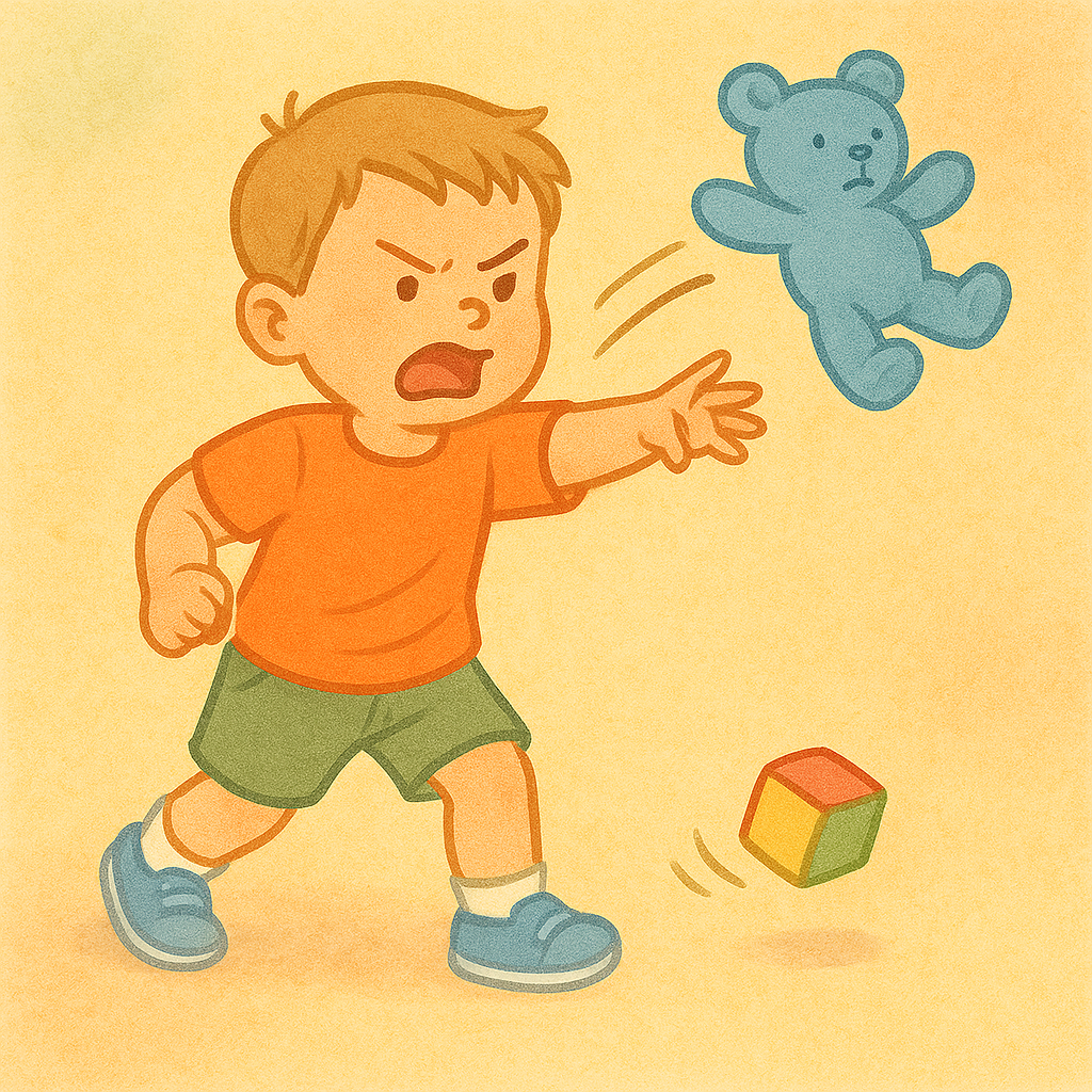 물건 던지는 아이