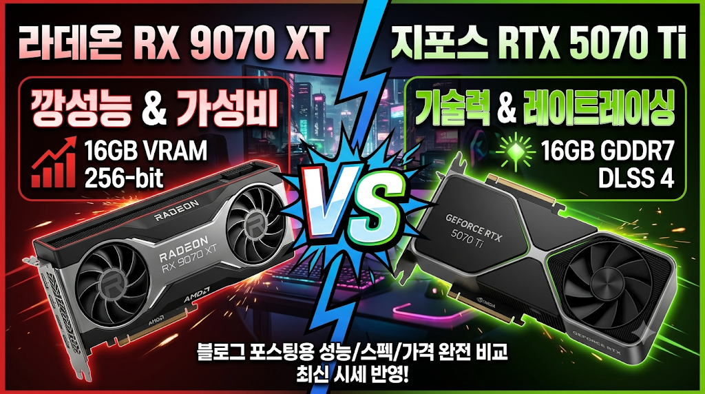 라데온 RX 9070 XT VS 지포스 RTX 5070 Ti