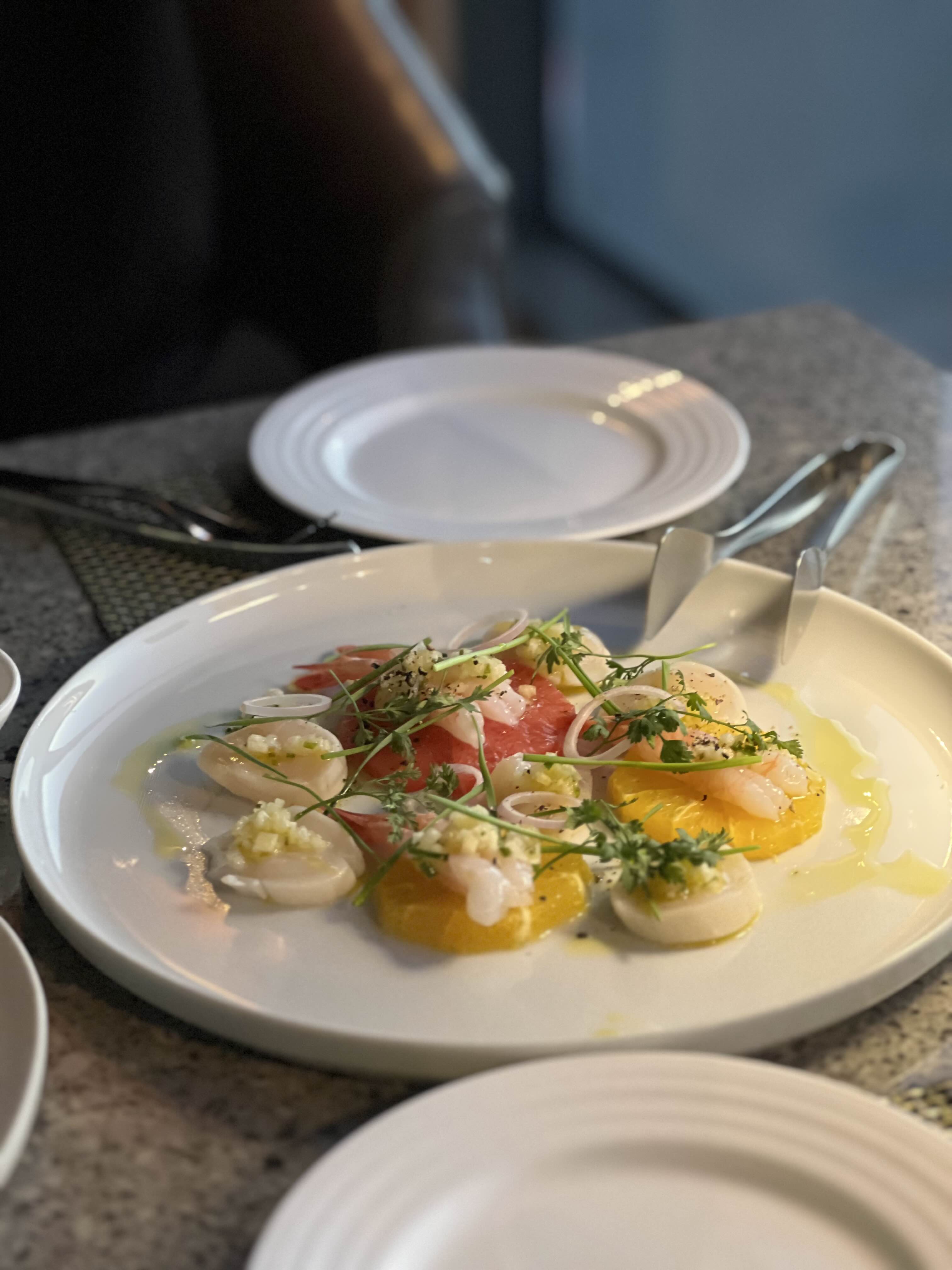 반얀트리호텔 달달한밤 세트메뉴, 새우 가리비 카르파치오