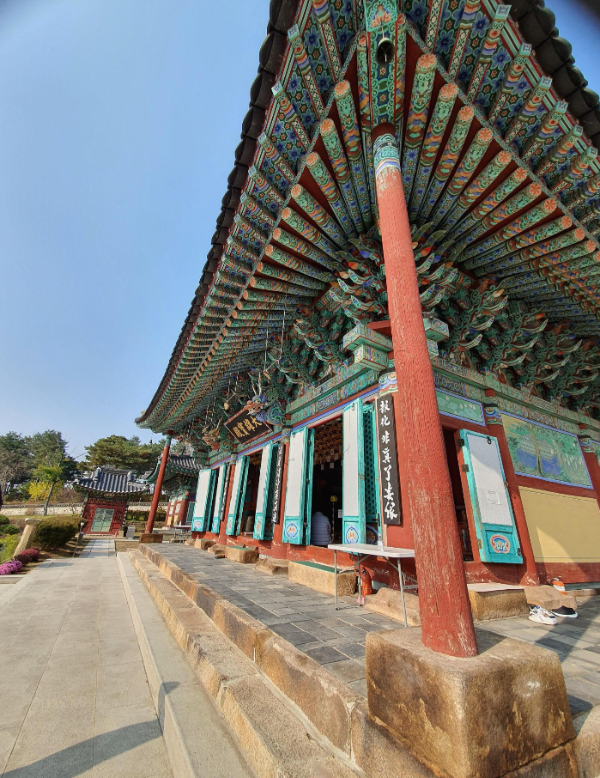 용주사대웅보전처마와단청