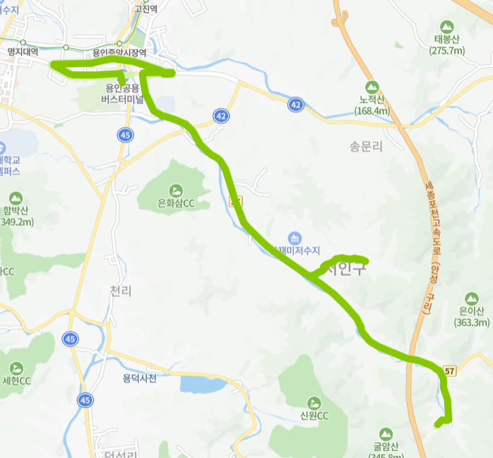 용인-83번-버스-노선-지도