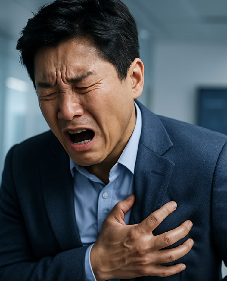 1. 코끼리가 올라앉은 듯한 가슴 통증