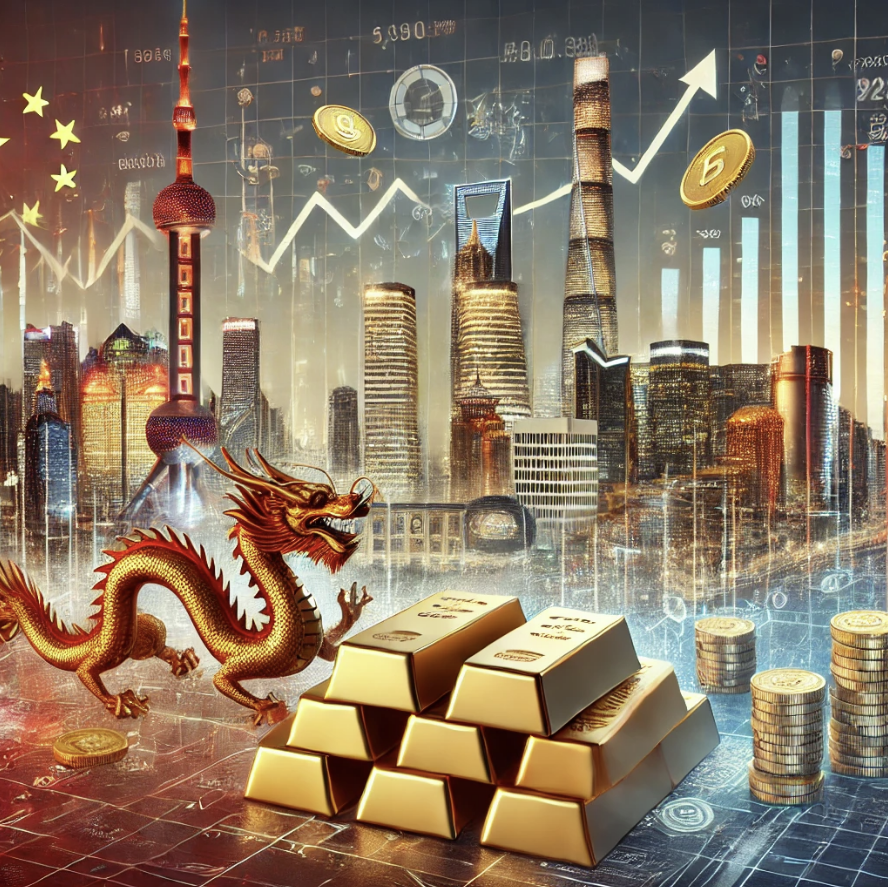 중국발 귀금속(금, 은) 수요 동향을 연상시키는 이미지