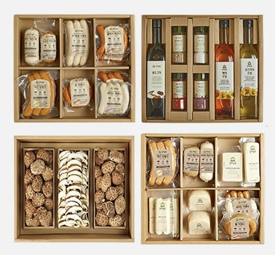 추석명절 프리미엄 햄, 조미료, 버섯 세트 이미지