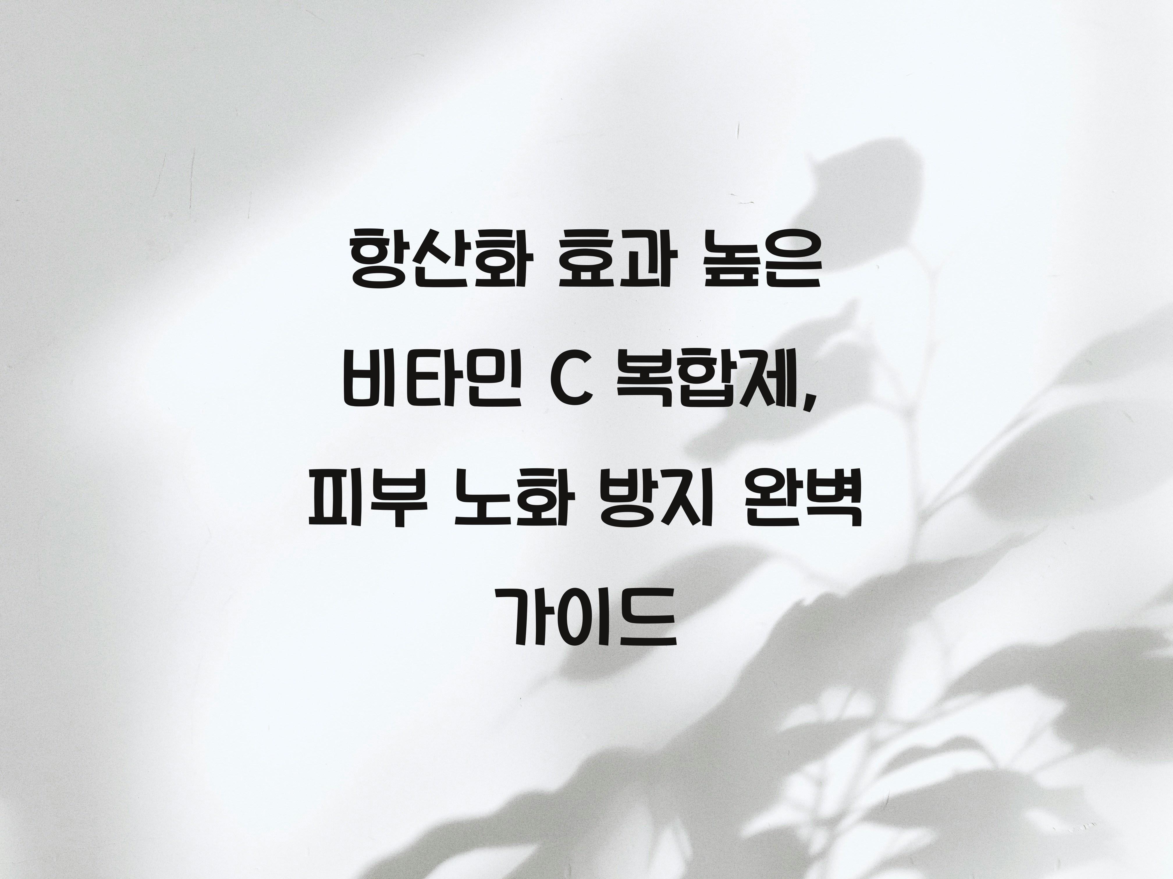 항산화 효과 높은 비타민 C 복합제