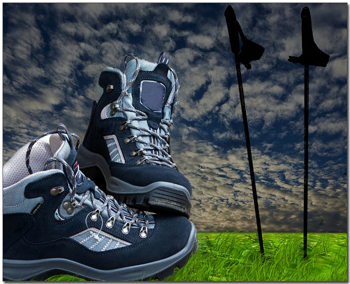 노르딕워킹 운동화와 스틱