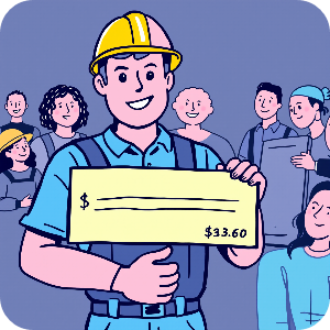 근로자의날 근무수당 받아 행복한 이미지