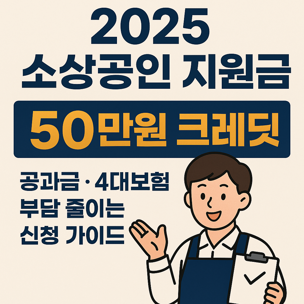 2025소상공인부담경감크레딧 50만원: 공과금 · 4대보험-부담경감