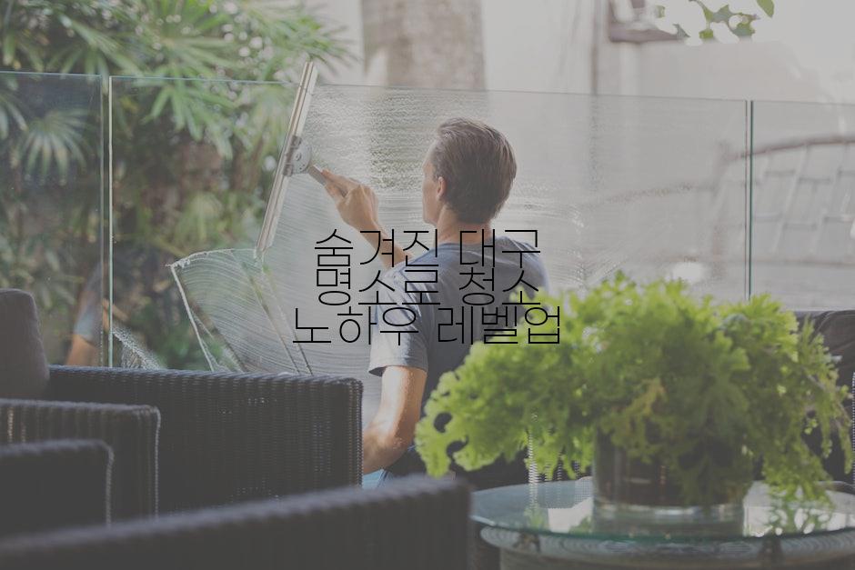숨겨진 대구 명소로 청소 노하우 레벨업