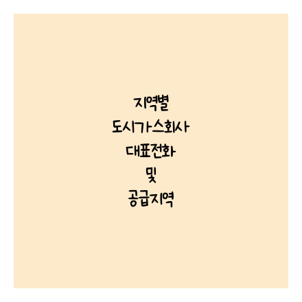 지역별 도시가스회사 대표전화 및 공급지역