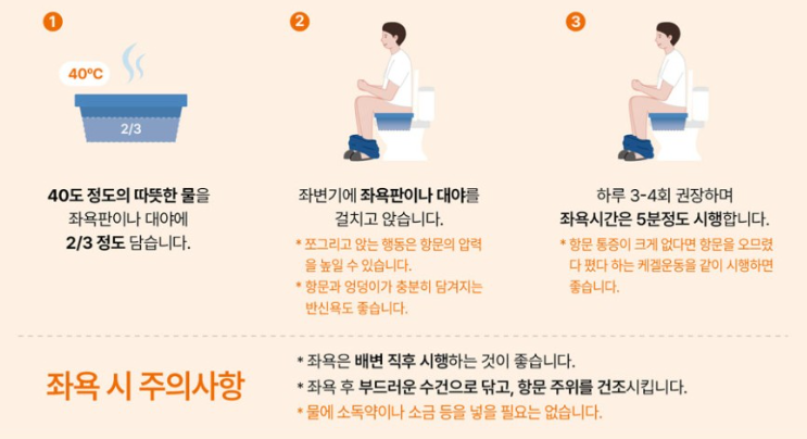 항문 좌욕 방법 안내