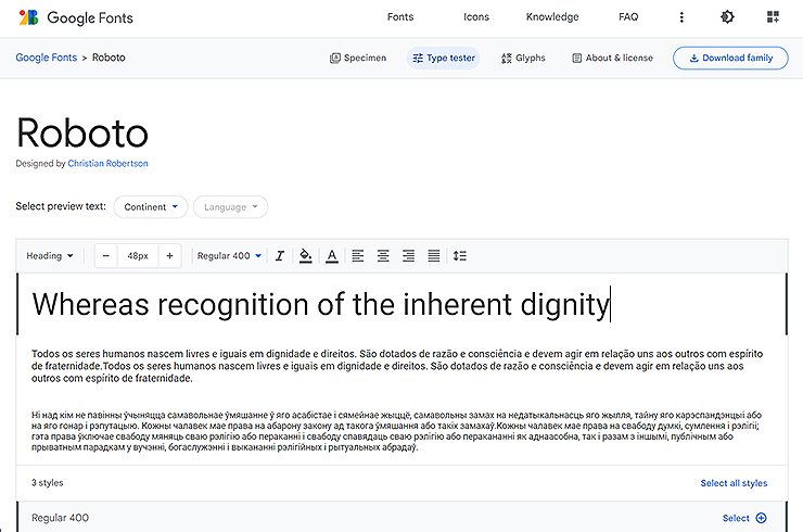 roboto-서체-테스트-페이지