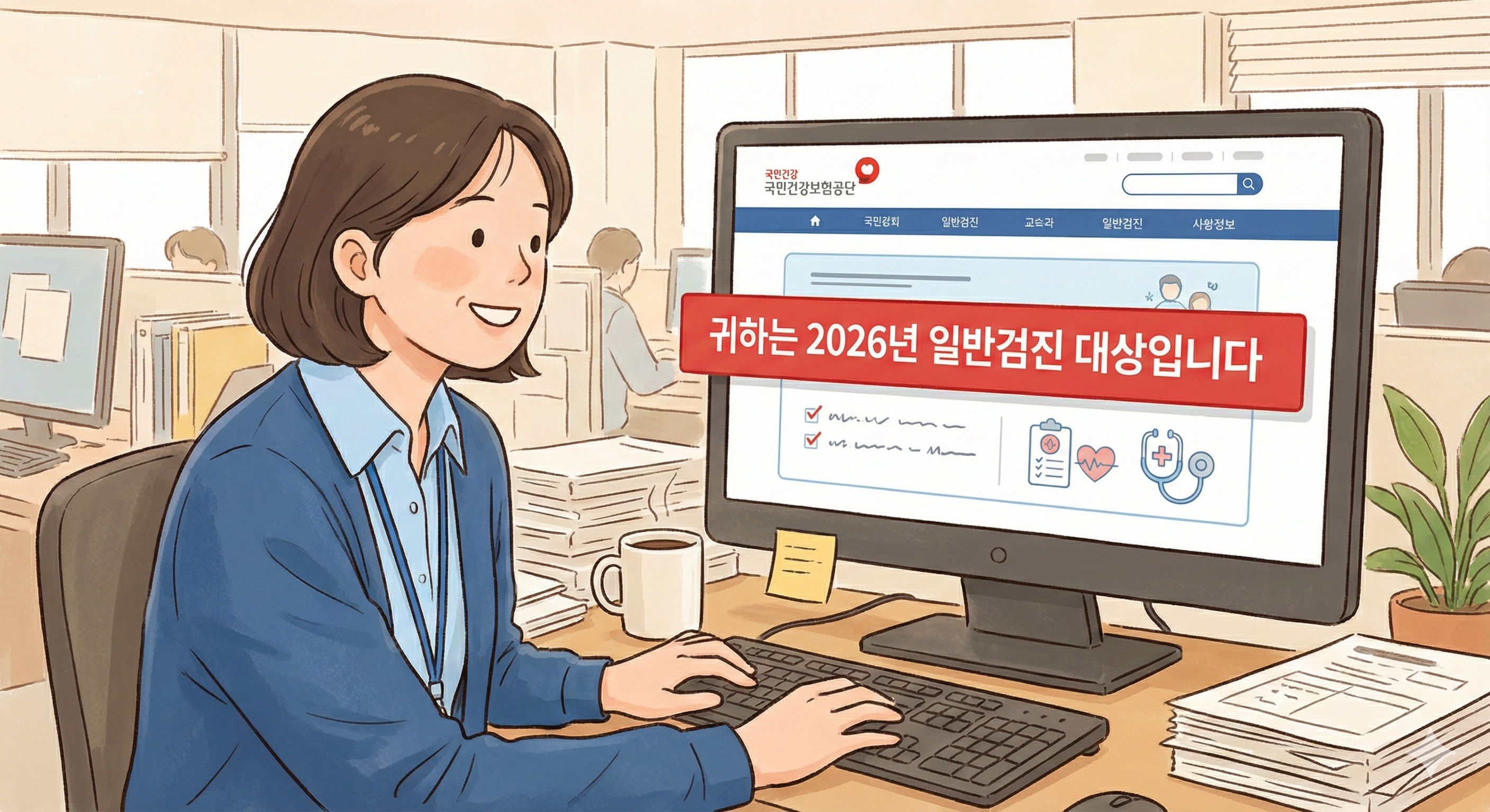 검진대상여부 체크 화면