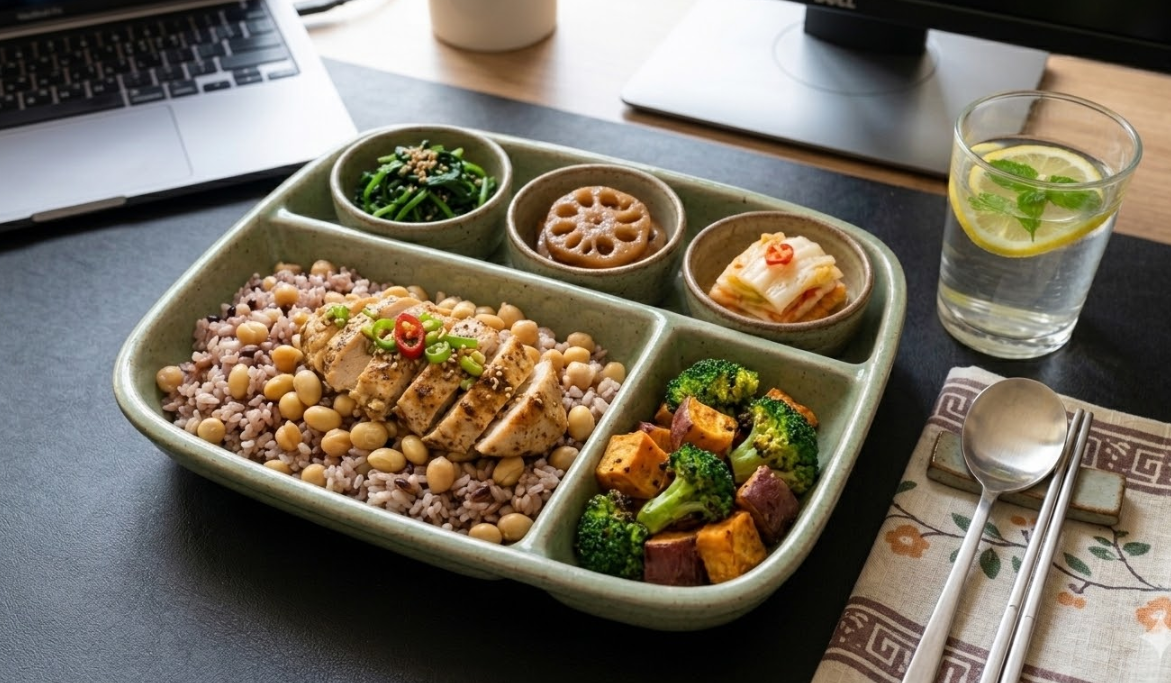 운동초보 식단 (닭고기 병아리콩, 대두)