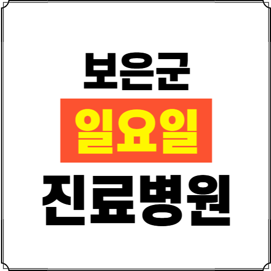 보은군 일요일 진료병원 찾기 ❘ 24시 휴일 주말 응급 야간 심야 문여는 병원