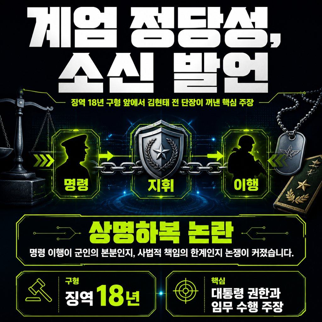 계엄 정당성, 소신 발언