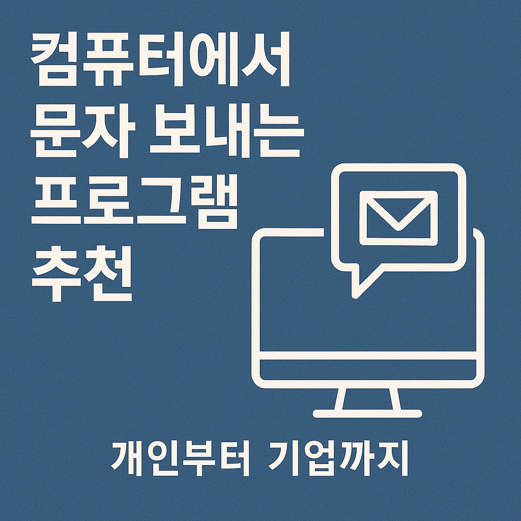 컴퓨터에서 문자 보내는 프로그램 추천 – 개인부터 기업까지