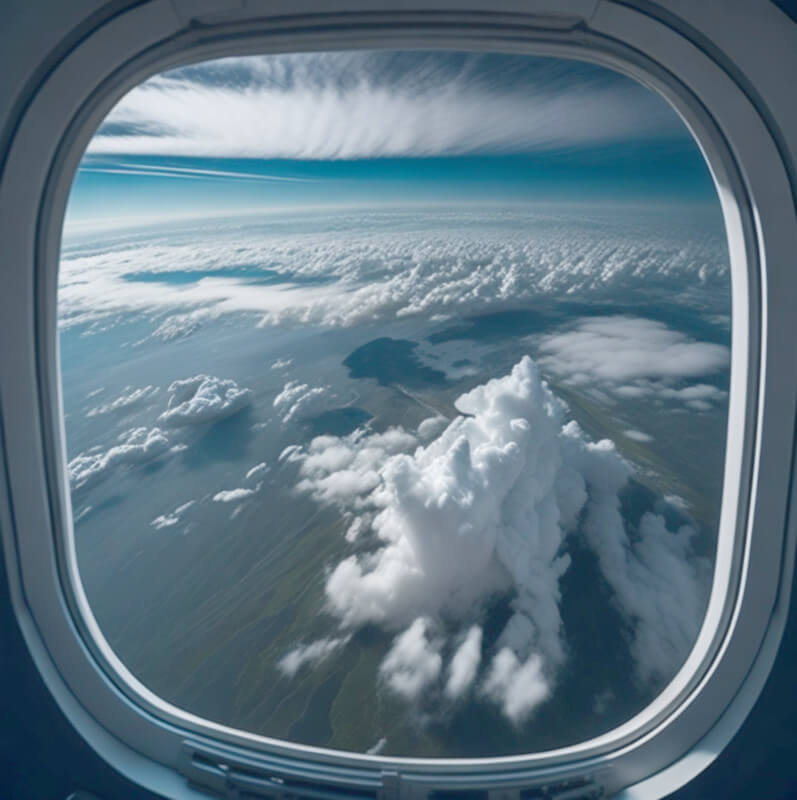 비행기 창에서 보는 다양한 구름들