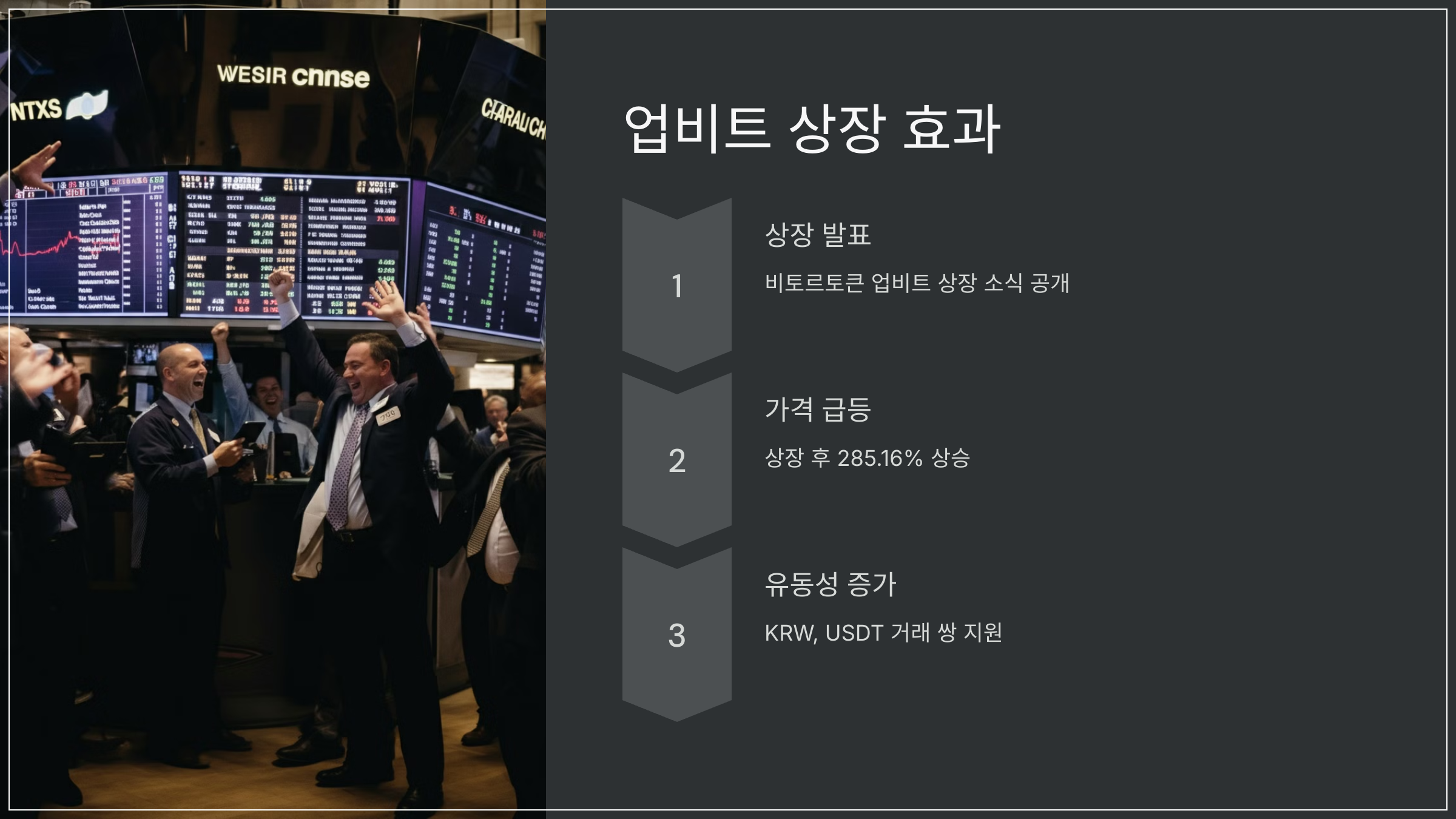 업비트 상장 효과