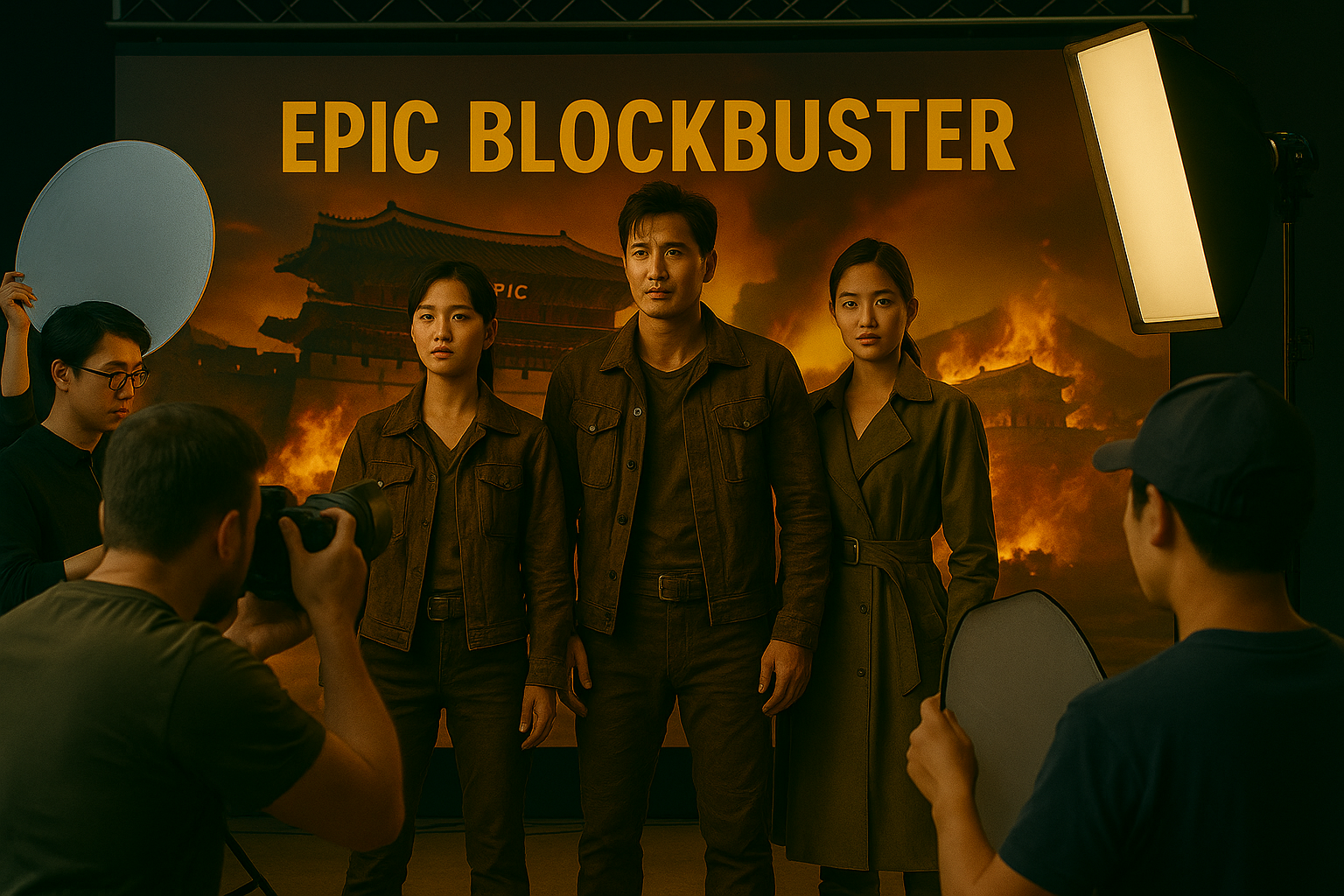 한국 블록버스터 영화의 마케팅 촬영 장면