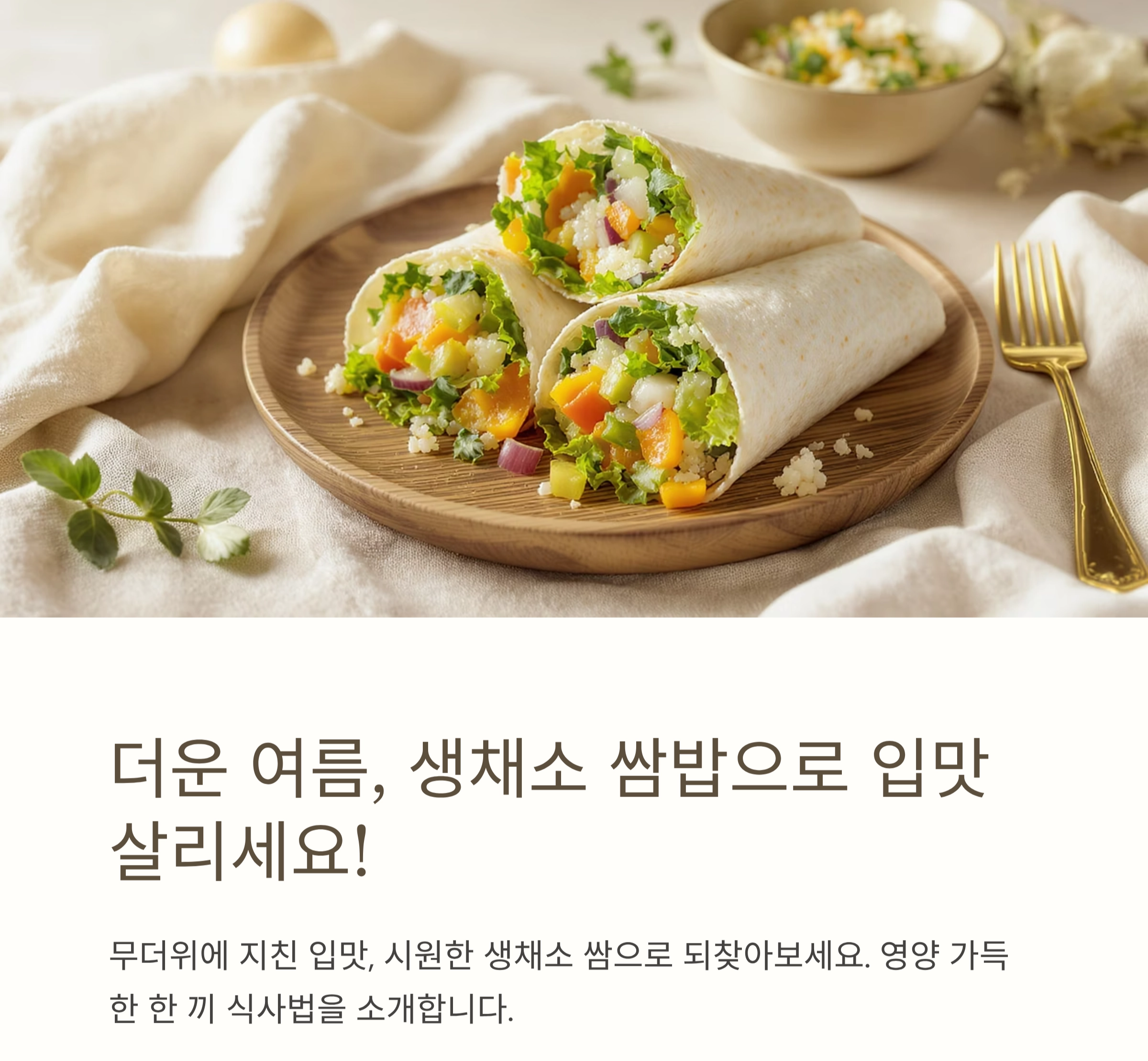 입맛 살리고 건강도 챙기는 여름 생채소 쌈밥 레시피