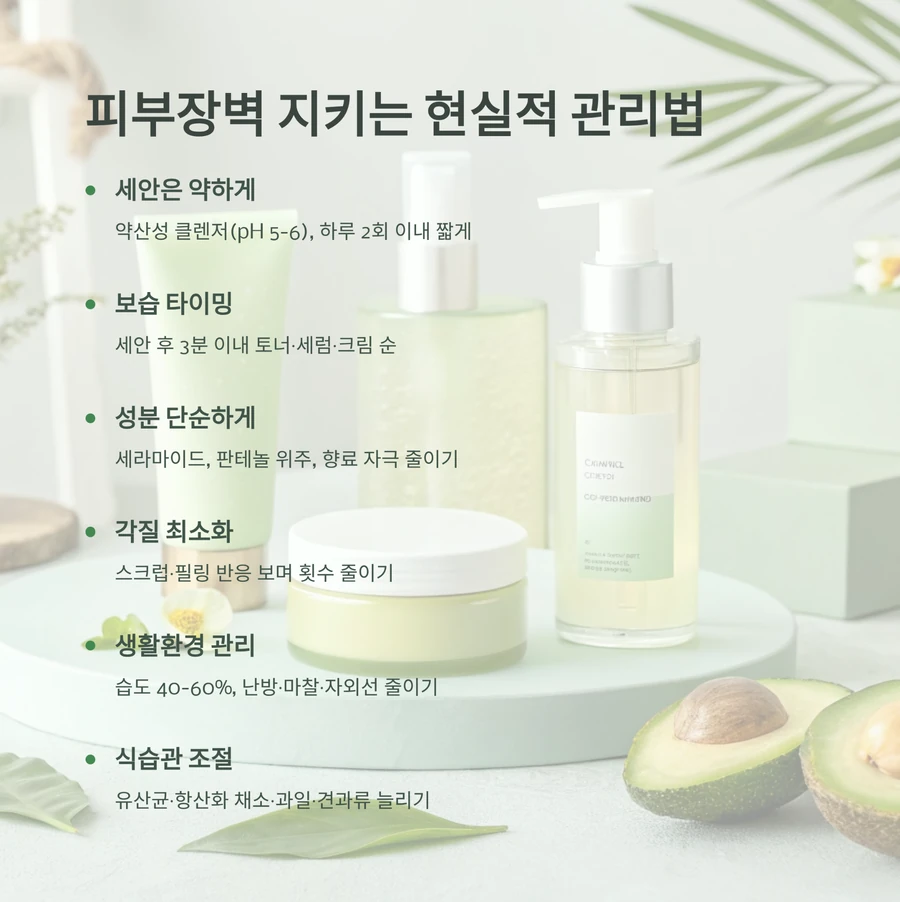 피부장벽을 지키는 현실적인 세안과 보습 관리 방법