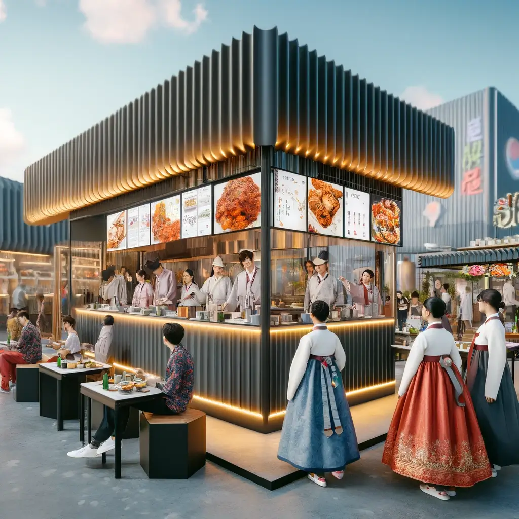 세련되고 현대적인 디자인과 전통 요리 방식을 혼합하여 한식 페스티벌의 현대적인 측면