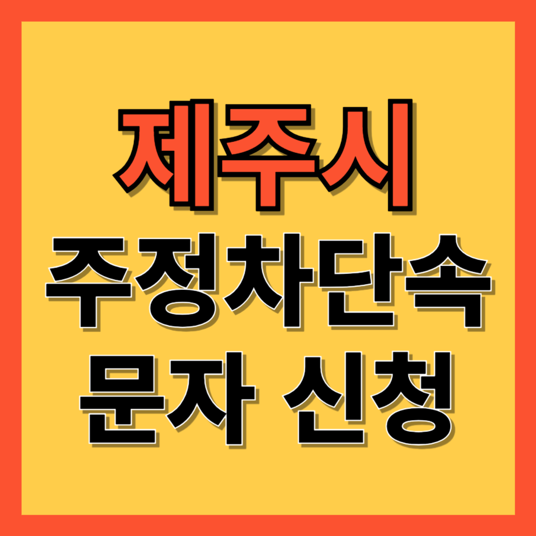 제주시 주정차 단속 알림 서비스 신청 방법 ❘ 불법주차 문자알림서비스