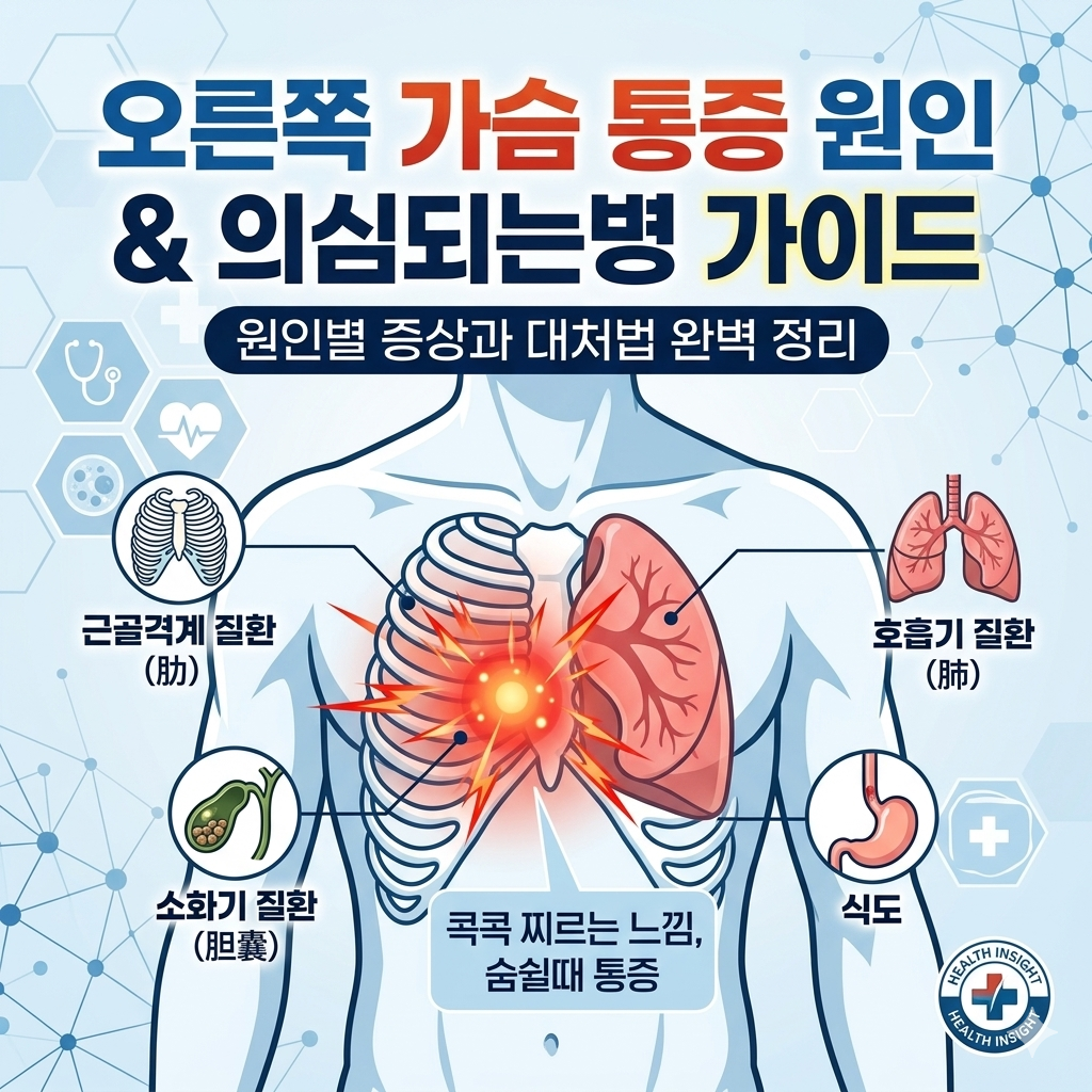 오른쪽 가슴 통증 원인 및 의심되는병 완벽 가이드