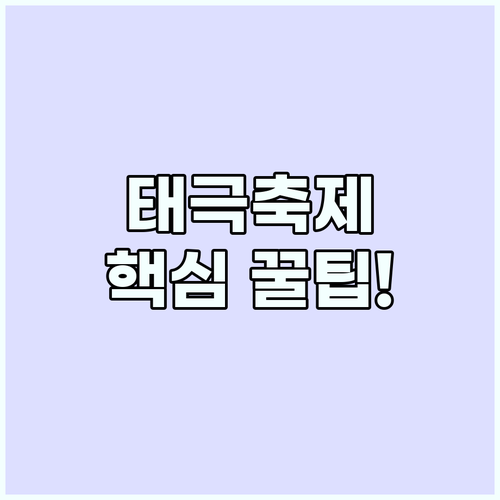 전통 체험의 모든 것 청계천 태극축제..