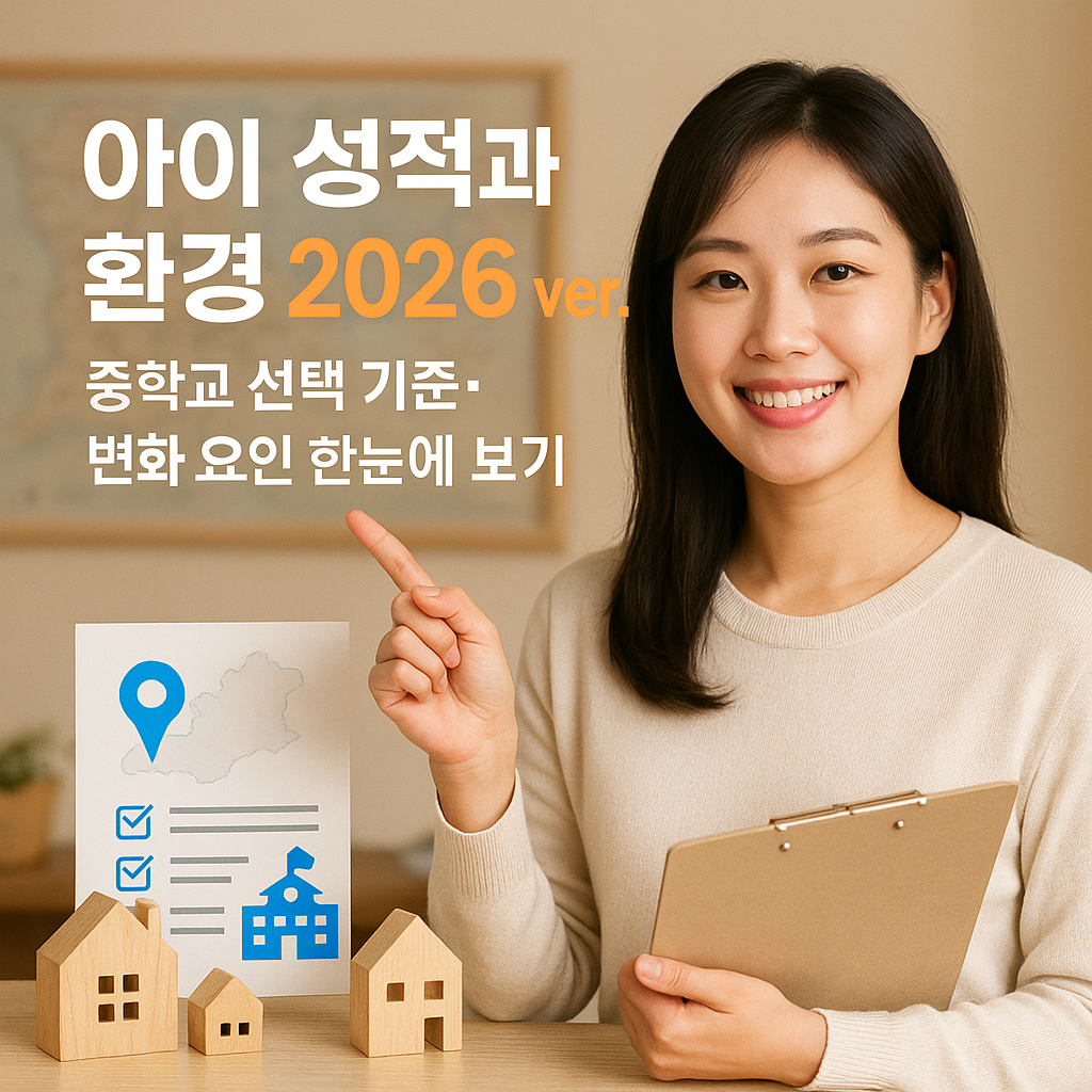 아이 성적과 환경 2026 ver. ｜ 중학교 선택 기준&middot;변화 요인 한눈에 보기