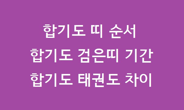 합기도 띠 순서