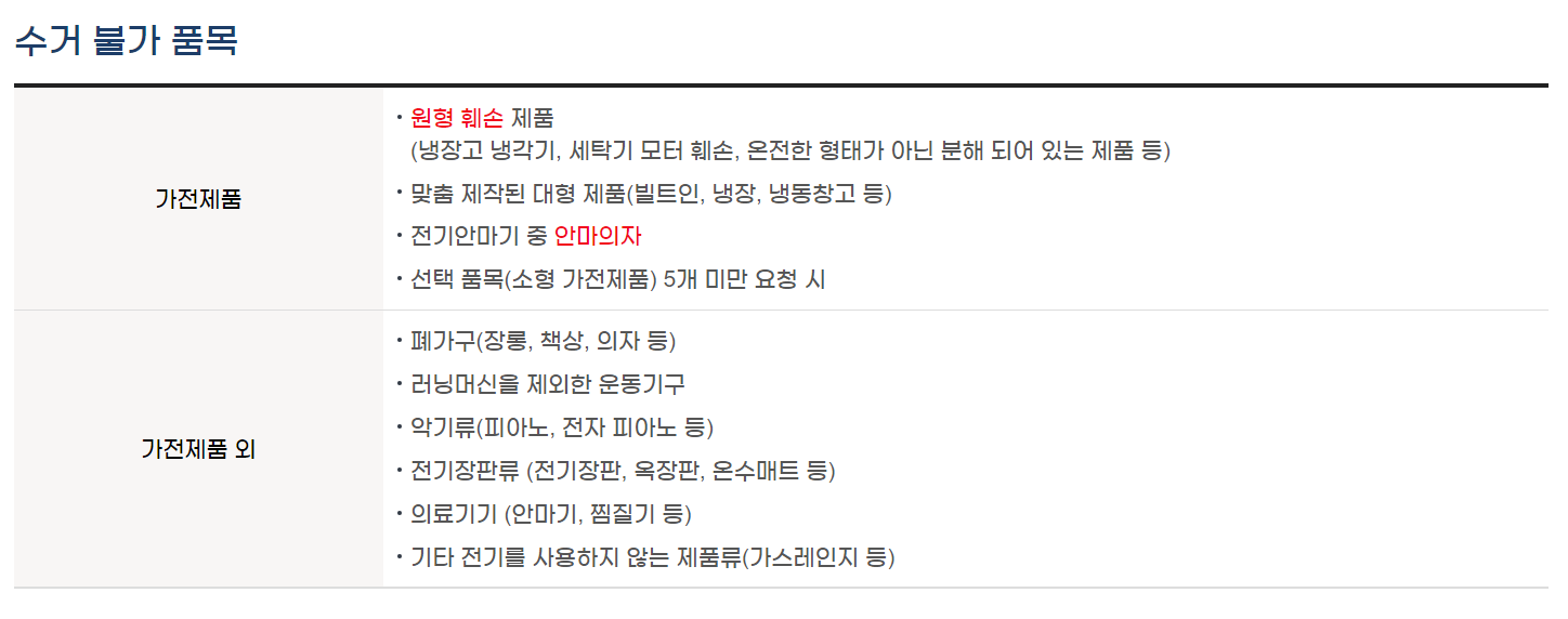 가전제품 무료수거