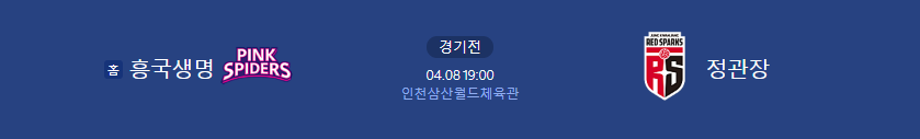 흥국생명 정관장 배구 중계 2025년 4월 8일 일정