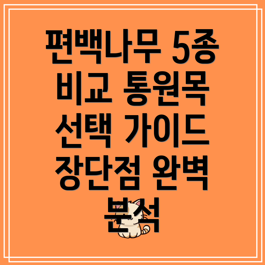 편백나무통원목5종비교분석선택가이드와장단점