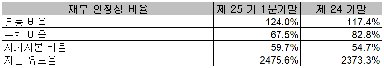 텔레칩스 - 재무 안정성 비율