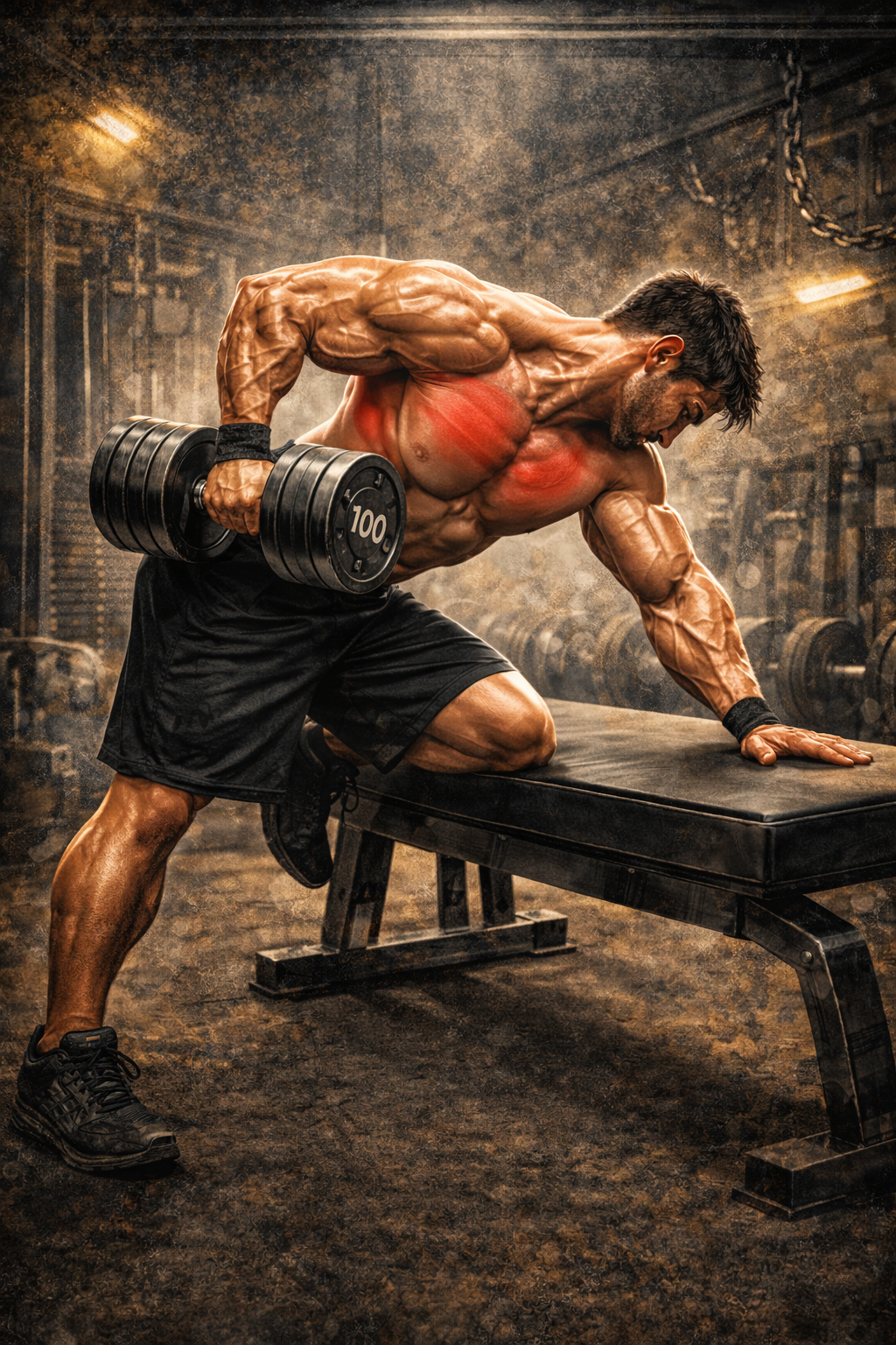 덤벨 로우에서 광배 자극 100% 만드는 구조