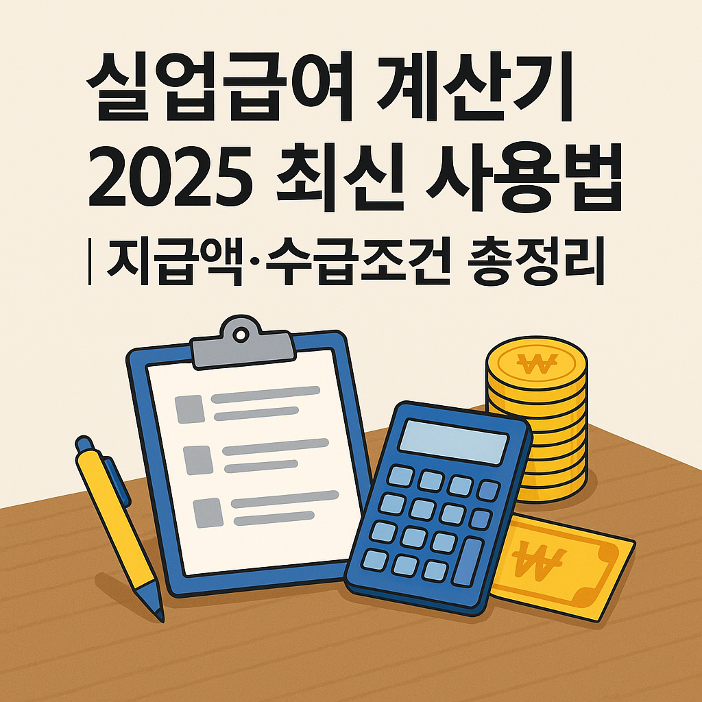 실업급여 계산기 2025 최신 사용법 지급액&middot;수급조건 총정리