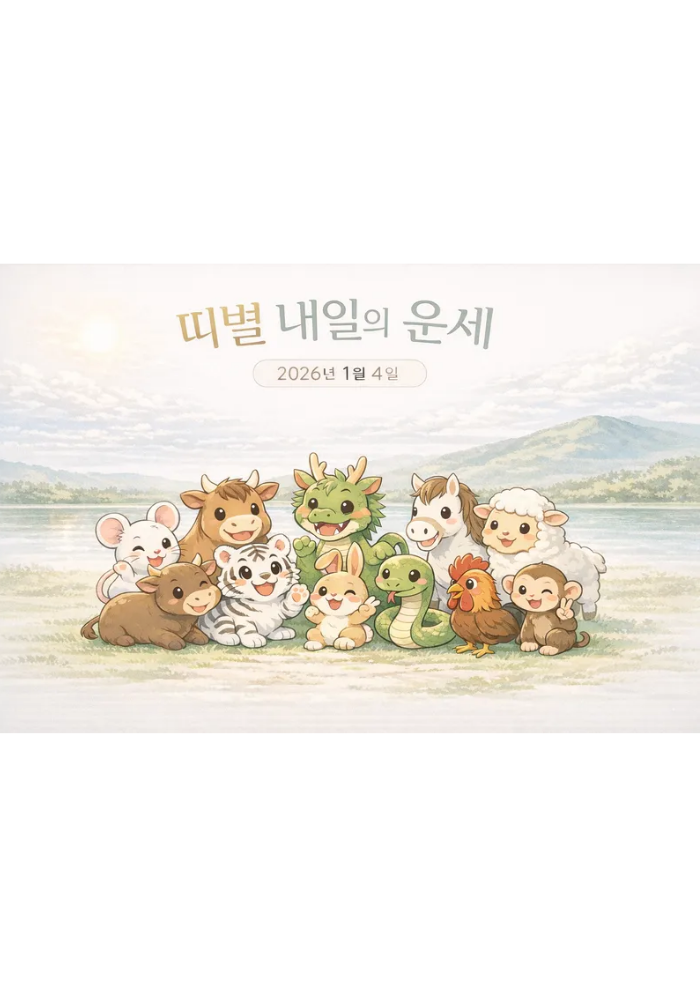 1.띠별 내일의 운세 2026년1월4일