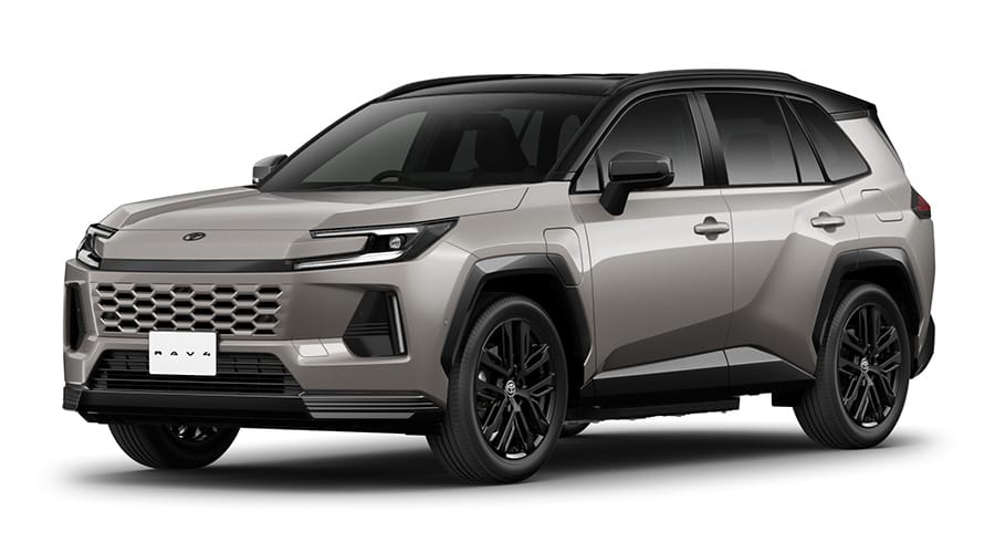 회갈색 토요타 RAV4 PHEV 앞쪽 측면 모습