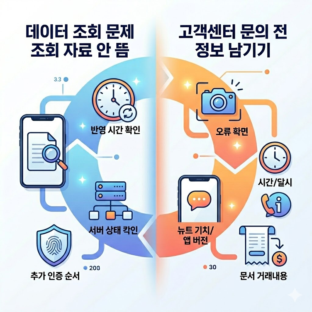 조회 자료 오류 확인