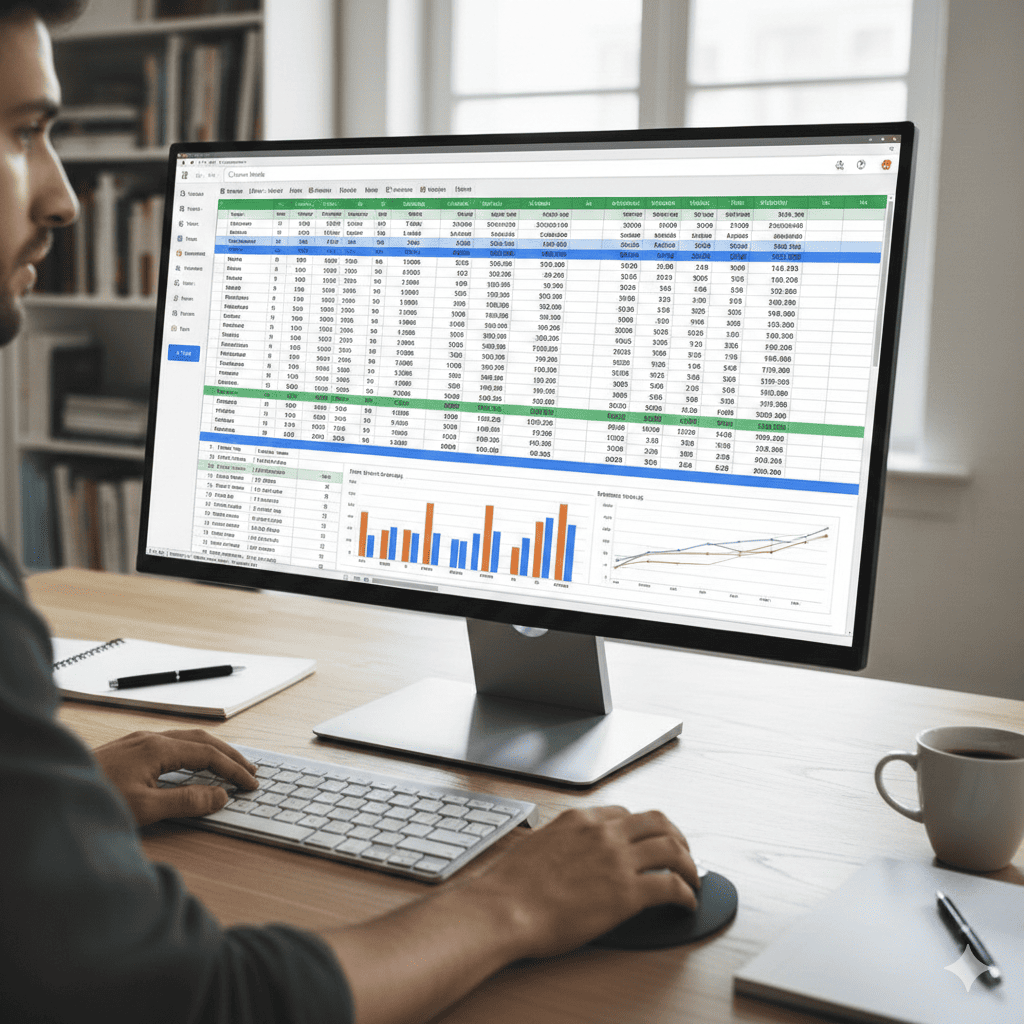 구글-스프레드시트로-작업하는-모습