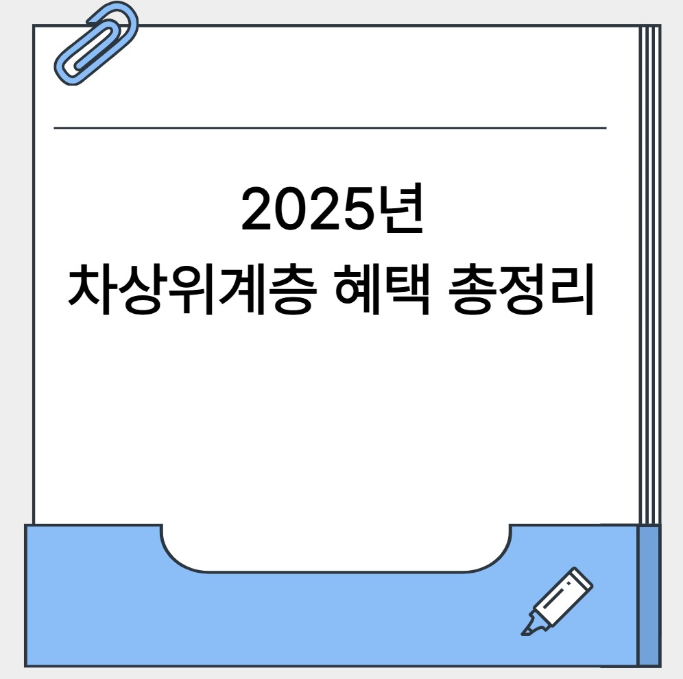 2025년 차상위계층 혜택 총정리