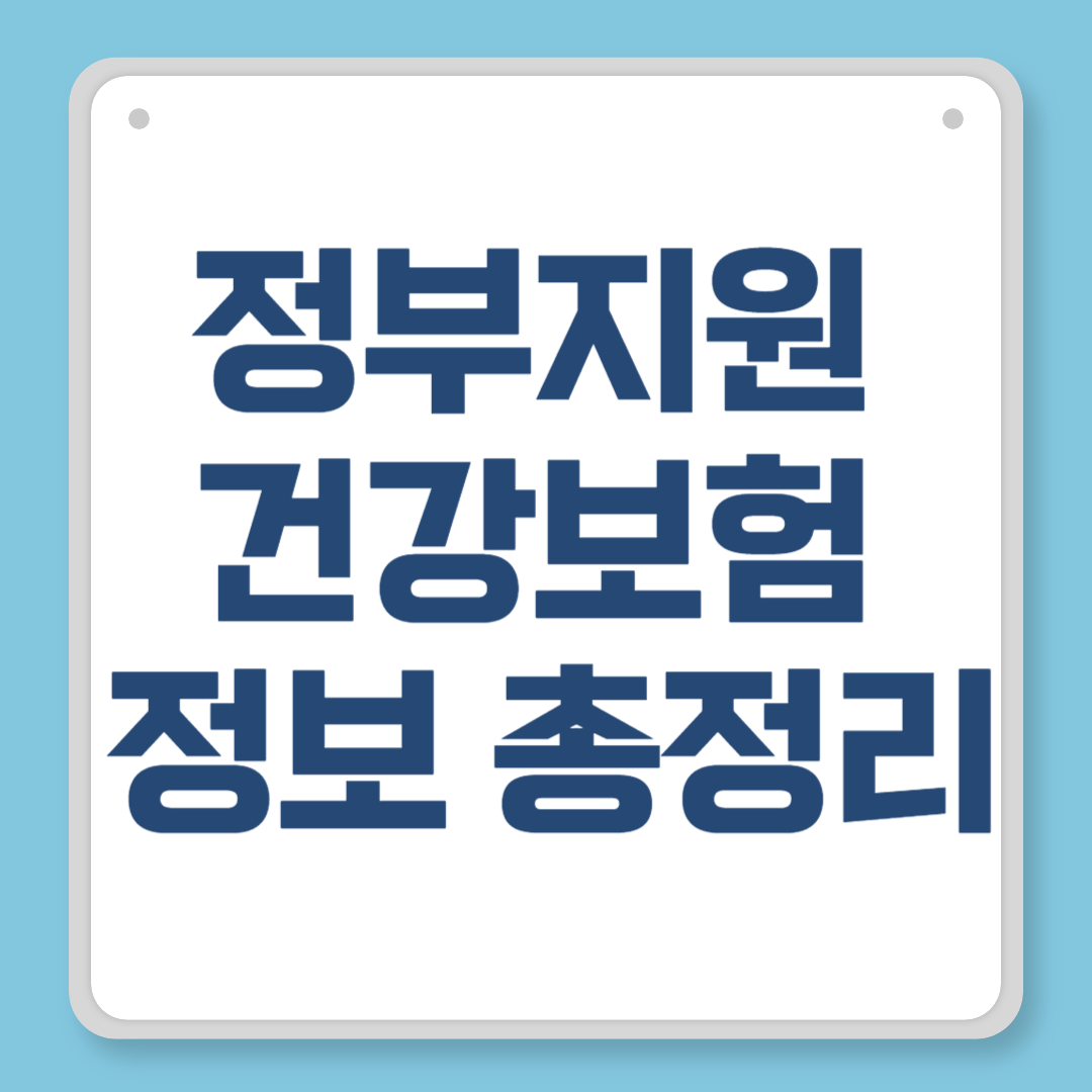 정부지원 건강보험 정보 총정리 – 놓치면 손해인 혜택 완벽 분석