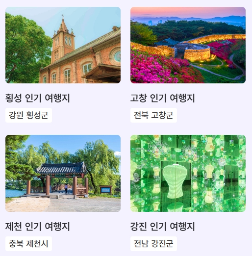 반값여행지역(지역사랑 휴가지원제 지역)