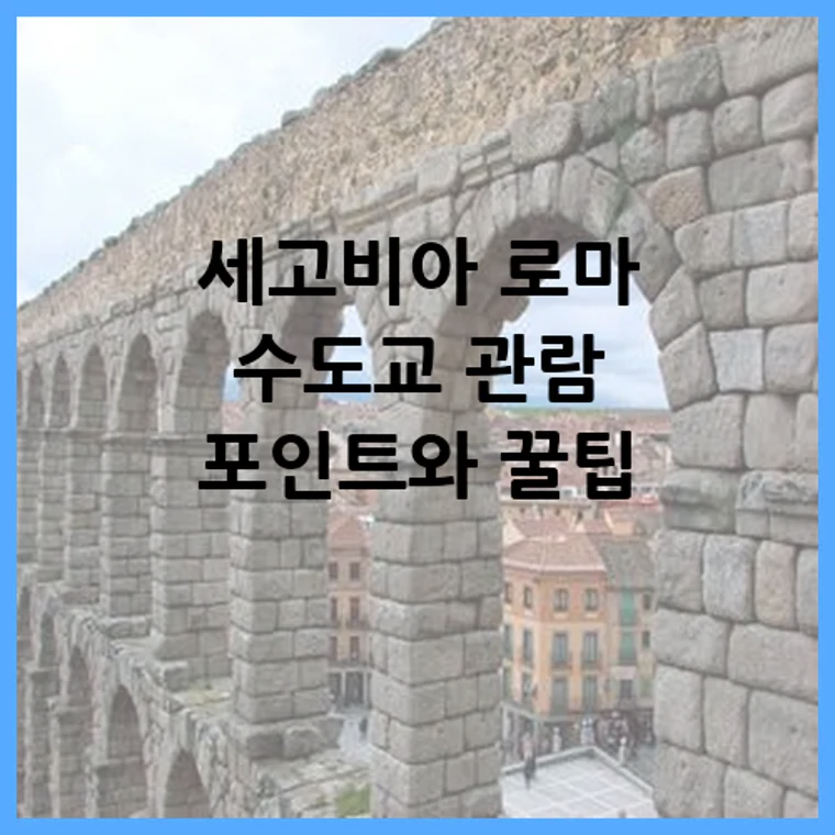세고비아 로마 수도교 관람 포인트와 꿀팁