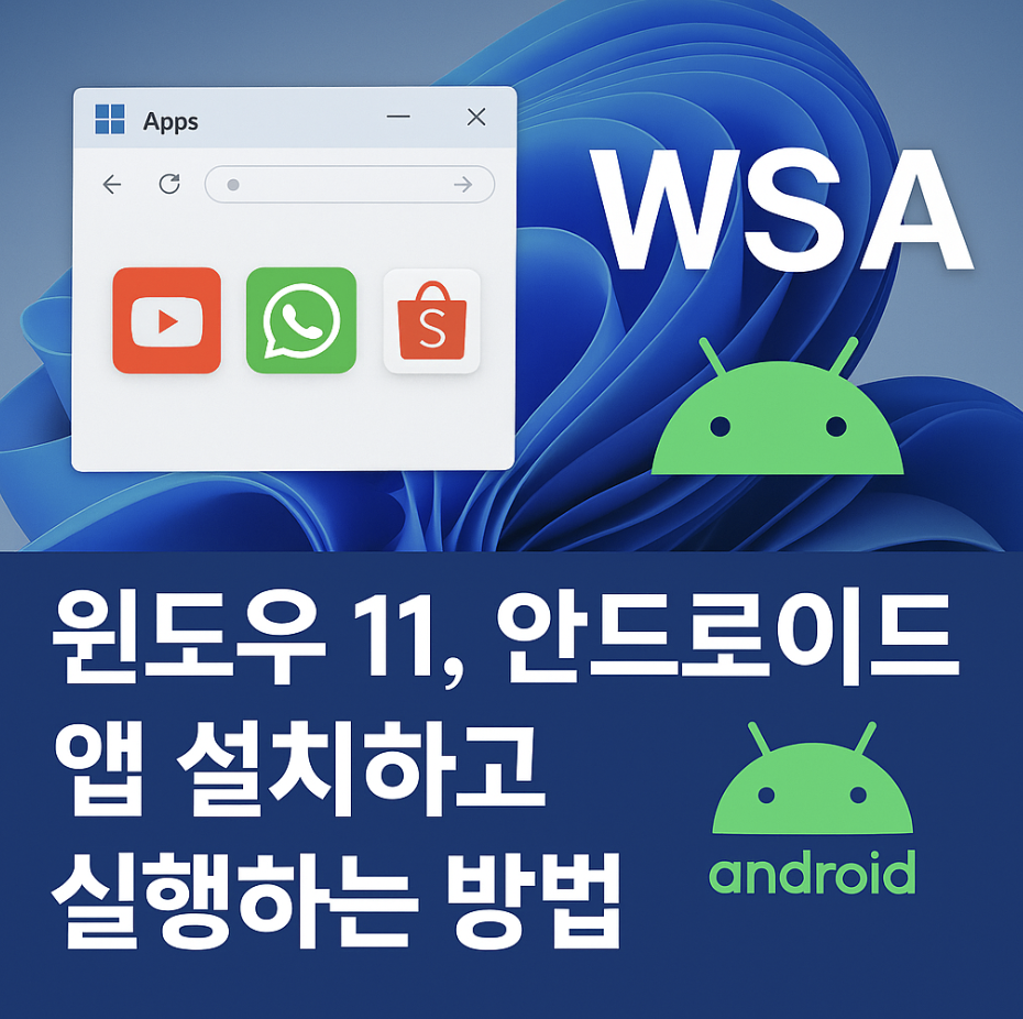 윈도우 11, 안드로이드 앱 설치하고 실행하는 방법 (WSA)
