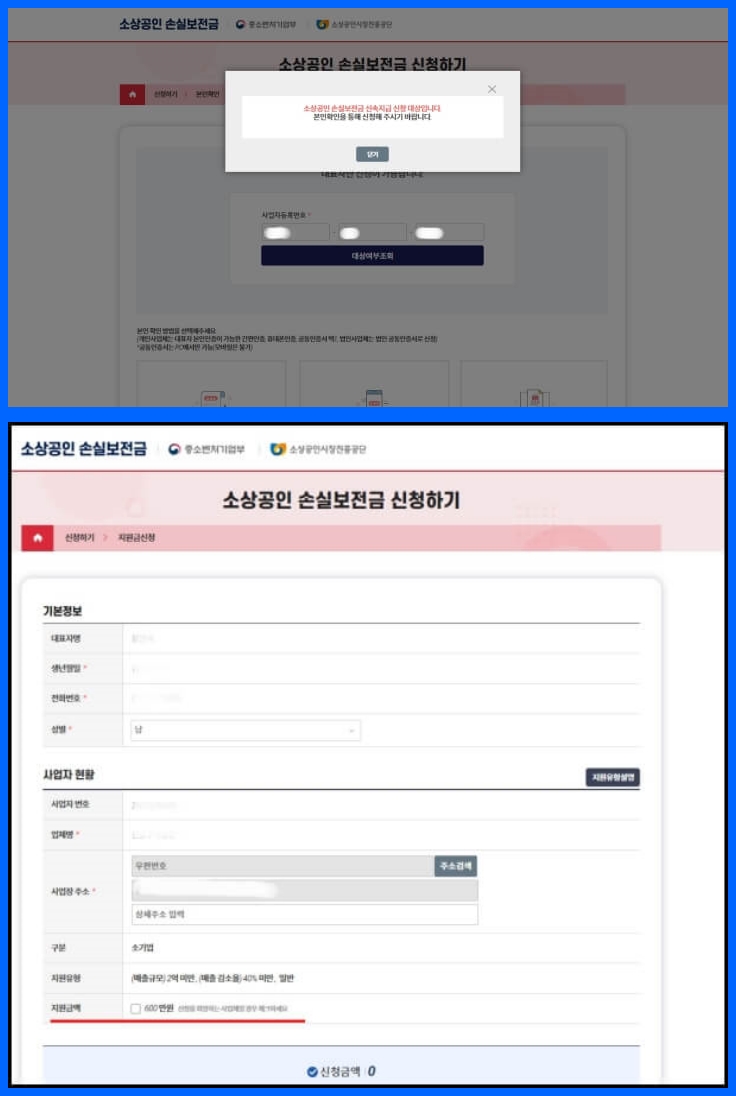 손실보전금 신청