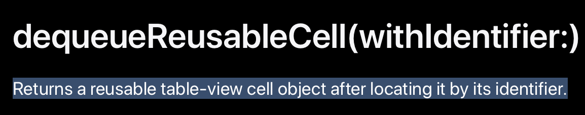 dequeueReusableCell method description