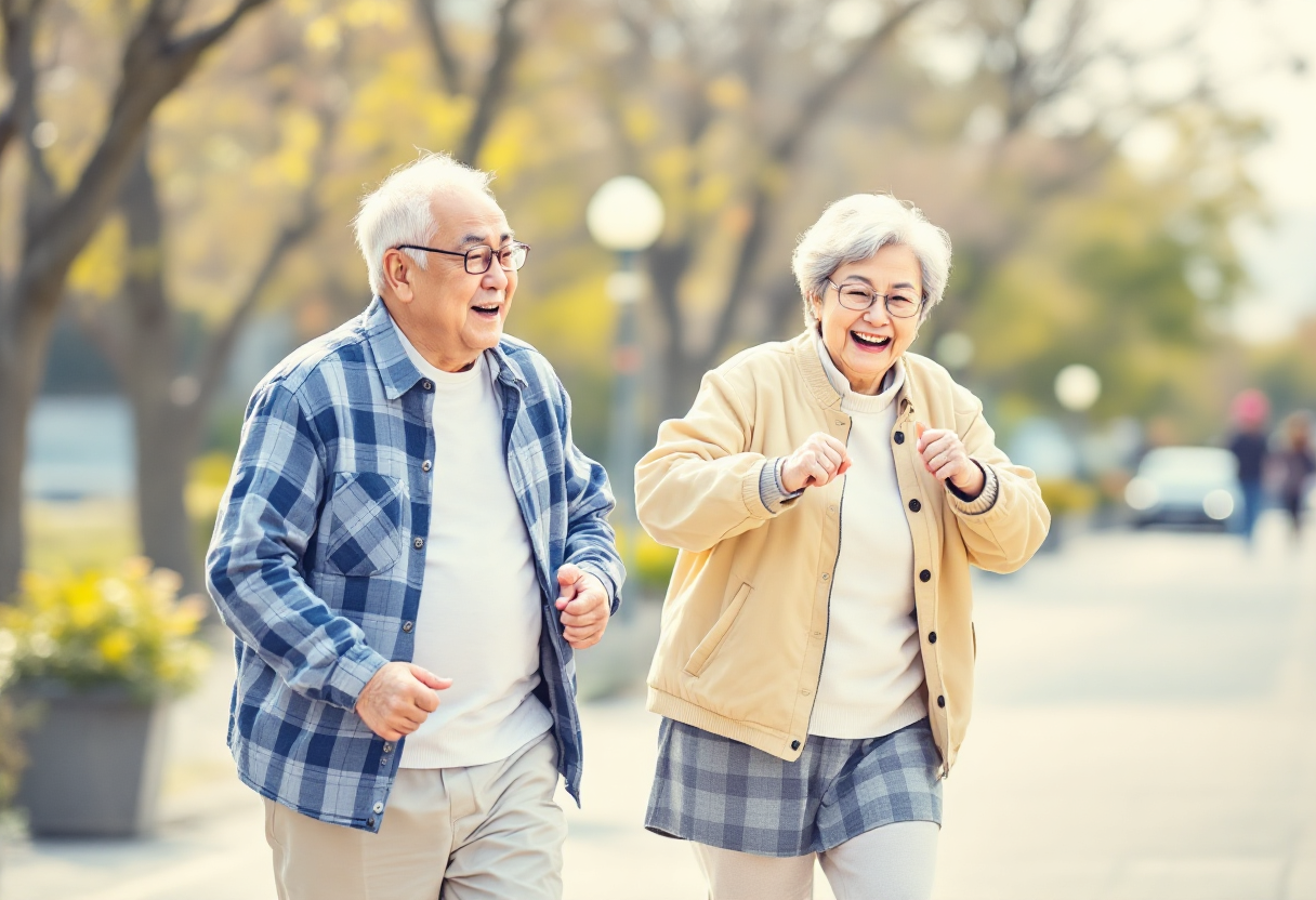 운동하는 노부부